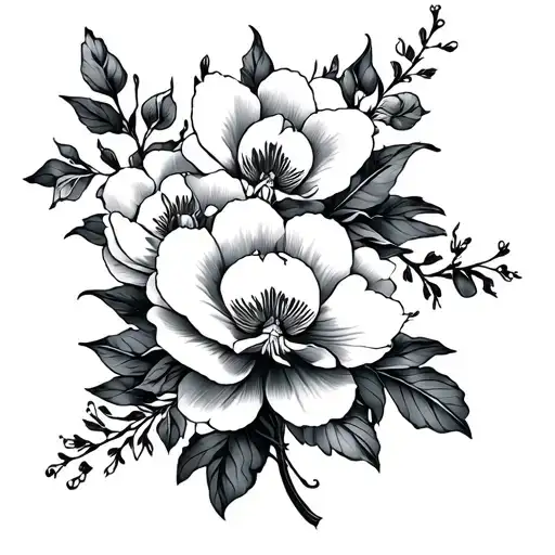 Floral Peonie And Orchid Sleeve