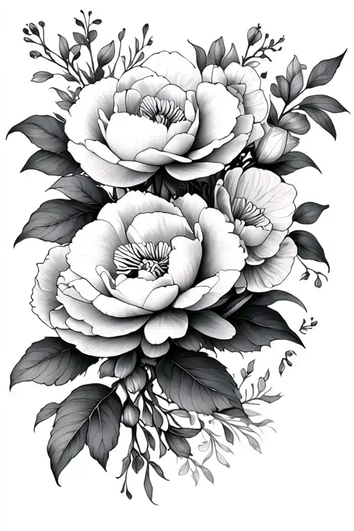 Floral Peonie And Orchid Sleeve