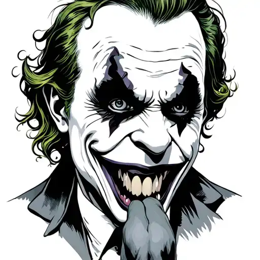 Joker Who Laughs Looking At The Top That Makes The Tongue With Eyes Crossed Crooked