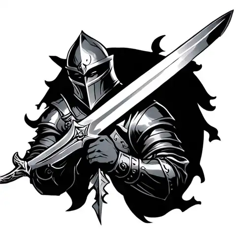 Knight Holding A Sword