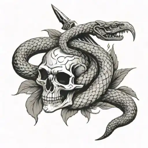 Knife Sull And Snake Wrapped