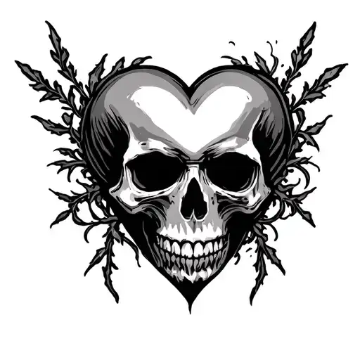 Skull Heart Shape