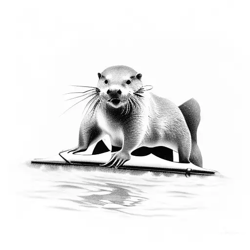 Otter Riding A Cow Rodeo