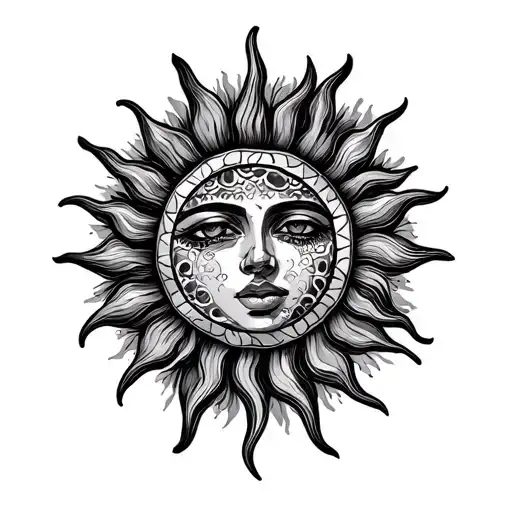 Boho Style Sun And Waves