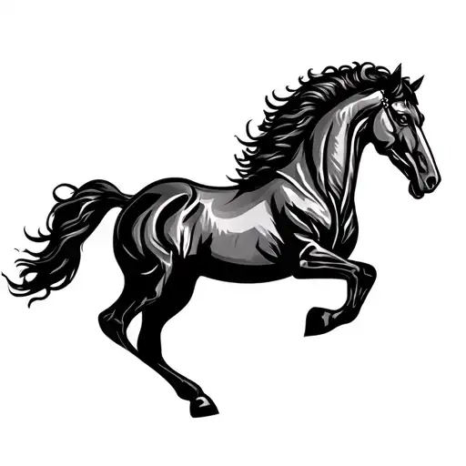 Mustang Horse Raising Up Verticaly High Up Scared Or Angry No Clipping