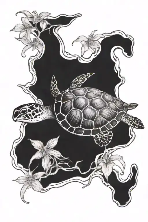 Sea Turtle And Cali Lilly