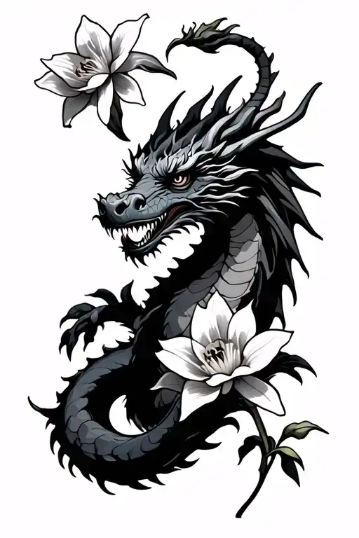 Dragon And Narcissus Flower