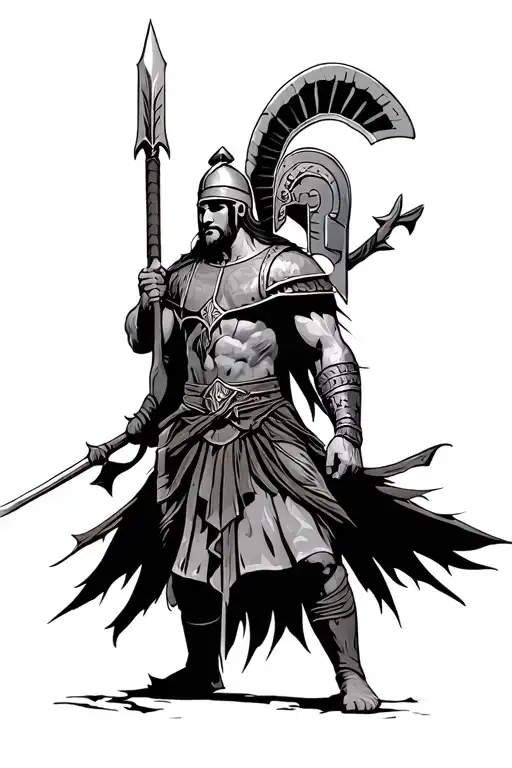 Spartan Warrior With Spear