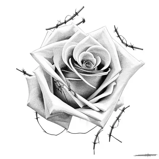 Rose With Barbed Wire Stem