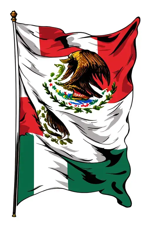 Mexican Flag Realistic Portrait