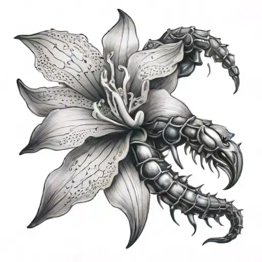 Scorpion And Orchid Flower