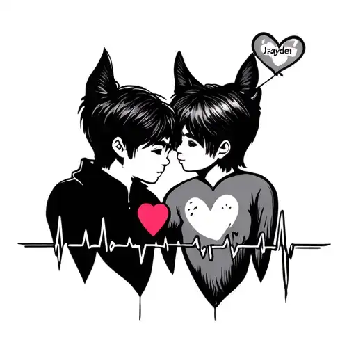 Jayden & Kayden With A Heart And Ekg Line