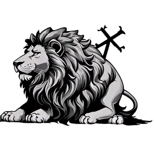 Lion With Cross