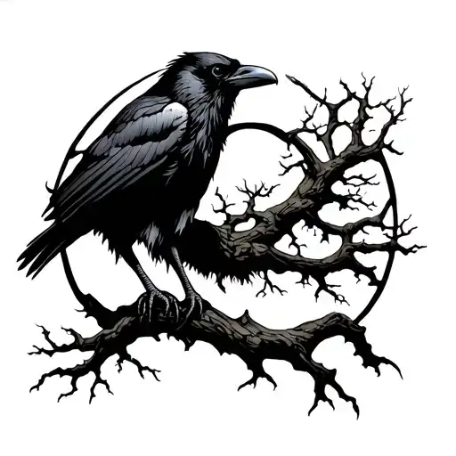 Raven And Tree Of Life