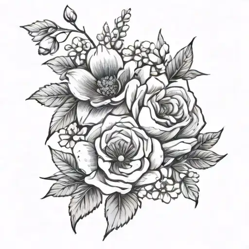 February March June September Birth Flower Bouquet