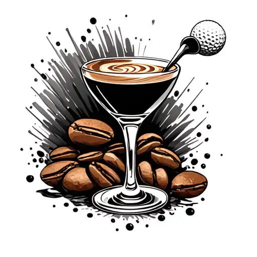 Golfer Hitting Coffee Bean Off An Espresso Martini