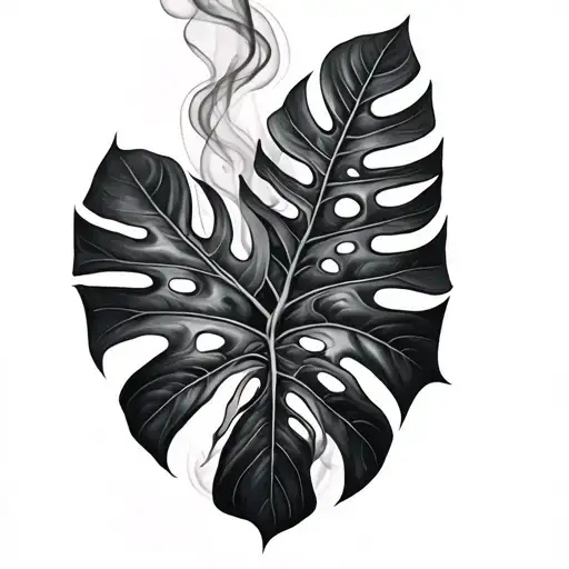 Smoke And Monstera Plant