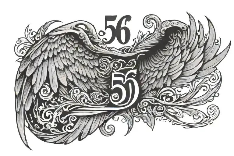 Number 56 With Wing Spread