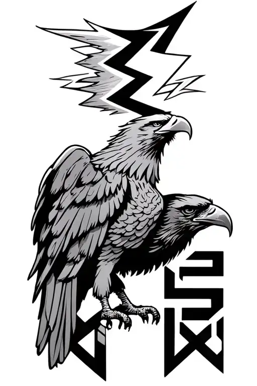 Greek Key Lightning Bolt Eagle