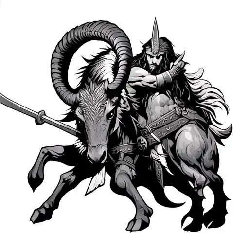 Pierre And Capricorn Viking Warrior