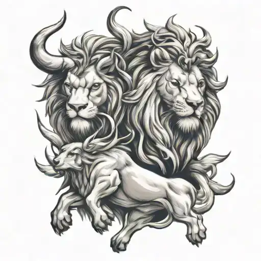 Bull Phonenix And Lion