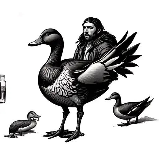 A Person Hunting Ducks Drink Vodka