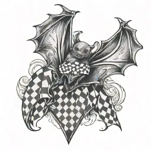 Bat And Checkered Flag