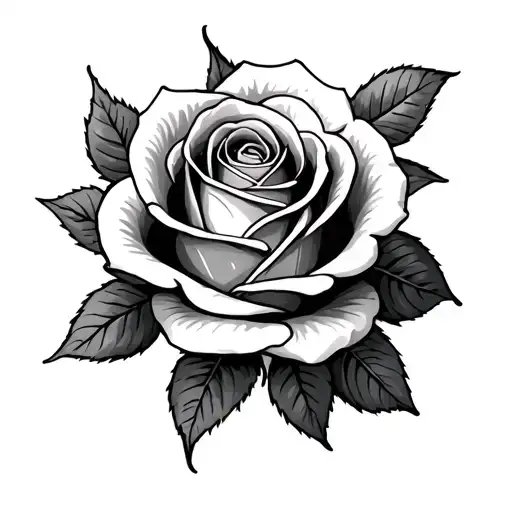 Rose Tatto By The Chine And Neck