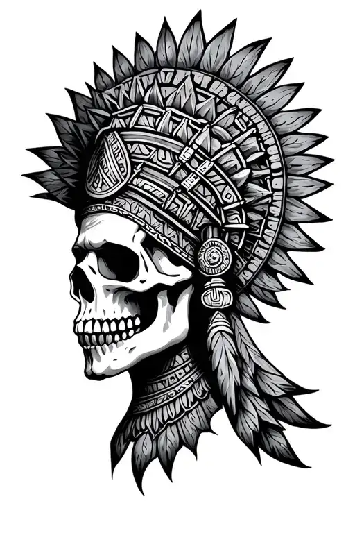 Aztec Holy Death Simple Outline
