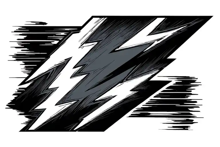 Realistic Simple Line Work Lightning Bolt