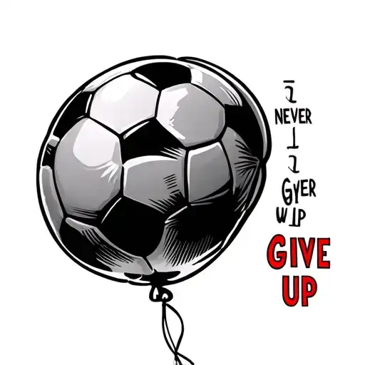 Never Give Up With Soccer Balloon