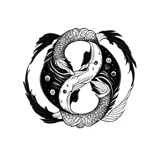 Two Fish Yin And Yan Scandinavian Mythology