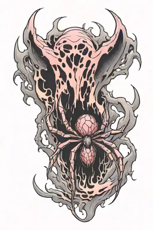 Pink With Flames On Top And In The Size Where A Spider Hangs