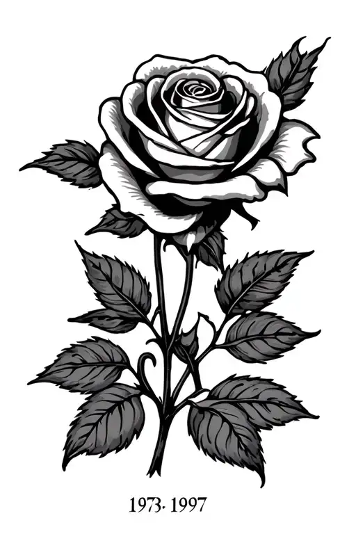 Lys And Rose Flower And Date 1973 1997