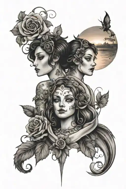 Rose And Jester Admiring A Sunset Skyline