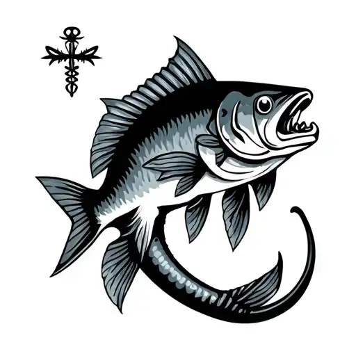 Medical Emblem And Fishing