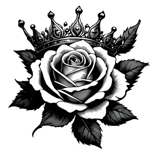 A Rose With A Crown With Shadowing