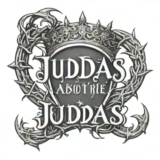 The Inscription Judas And Above The Inscription A Crown Of Thorns