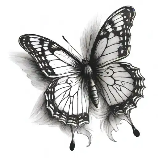 A Black And White Butterfly Made
