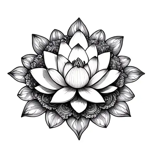 Very Feminine Mandala Lotus Flower With Lace Details