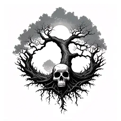 Tree Growing From Skull Sleeve