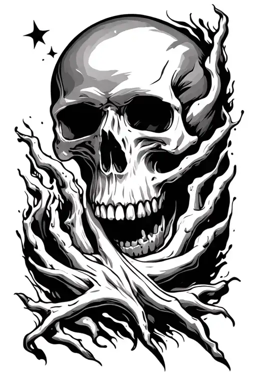 Skull Breathing Out Space Sleeve