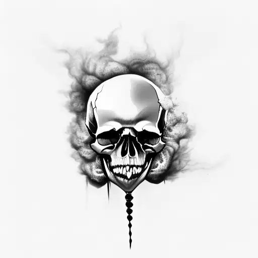 Inverted Skull With Smoke In Eyes