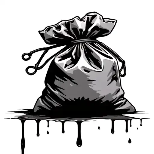 A Money Bag Covered In Blood Made Of The Third Verse From Soundgardens Fell On Black Days