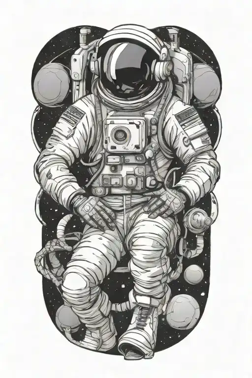 Astronaut Wearing Jordan 1 Shoes Listening To Music