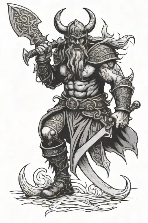 Viking Warrior Devil With Axe