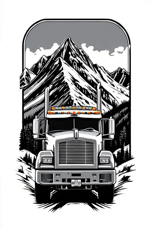 An Adventurous Truck Driving Through A Mountain Range