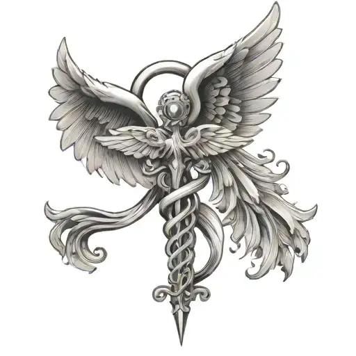 Caduceus With Angel Wings