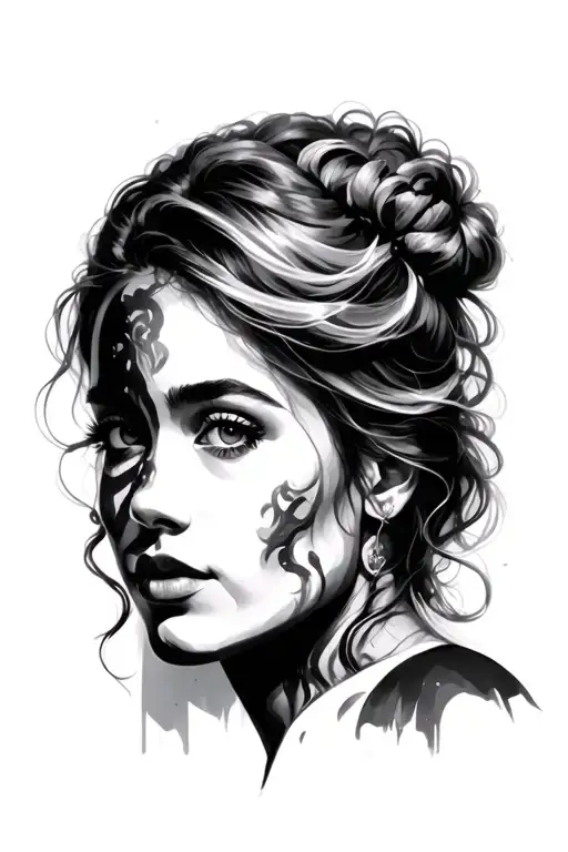 Realism Women's Face With Shading For Men