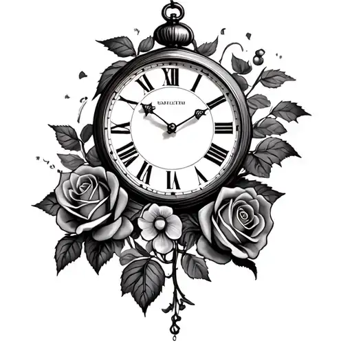 Roses And A Clock